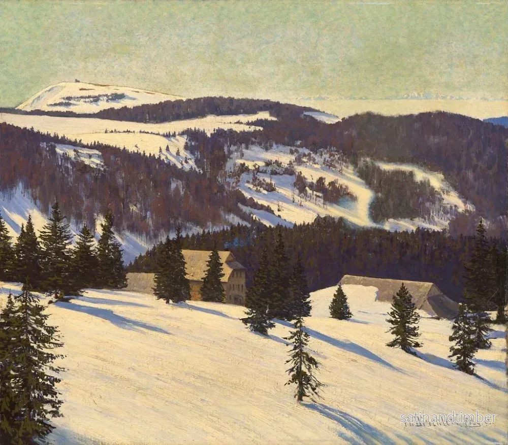 Reproduktion av målningen Mon refuge d'hiver, la cabane de Todtnau sur le Feldberg - Hermann Dischler - Bild 2