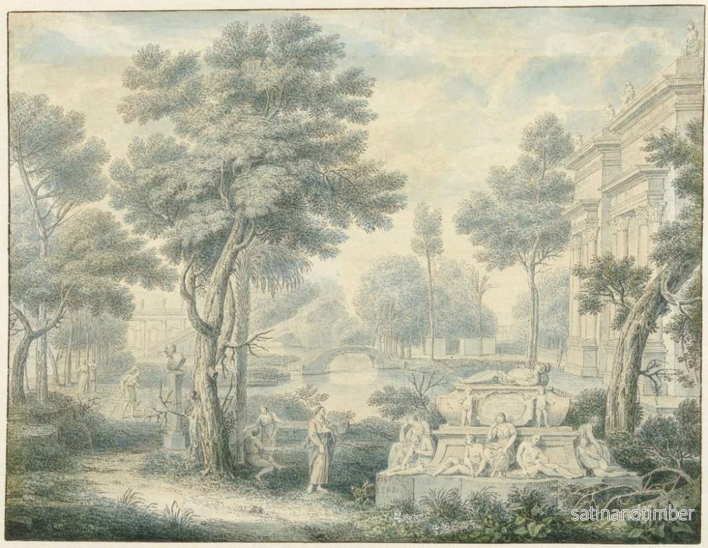 Reproduktion av målningen landskapsarkadisk med en grav - Louis Fabritius Dubourg - Bild 2