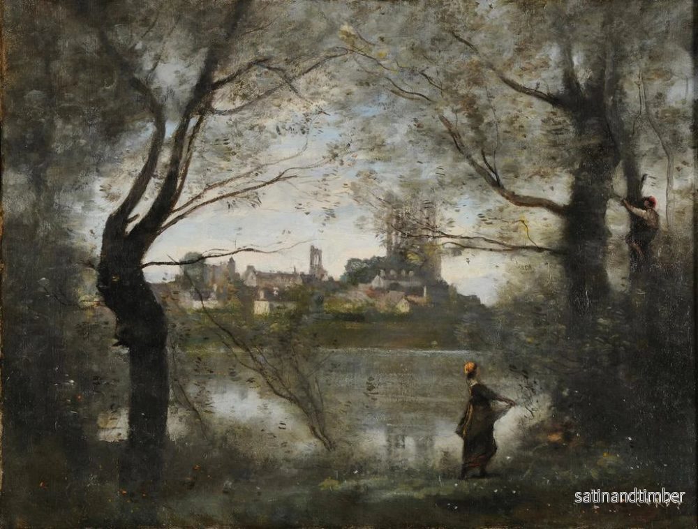 Reproduktion av målningen Mantes vid skymningen - Jean-Baptiste-Camille Corot - Bild 2