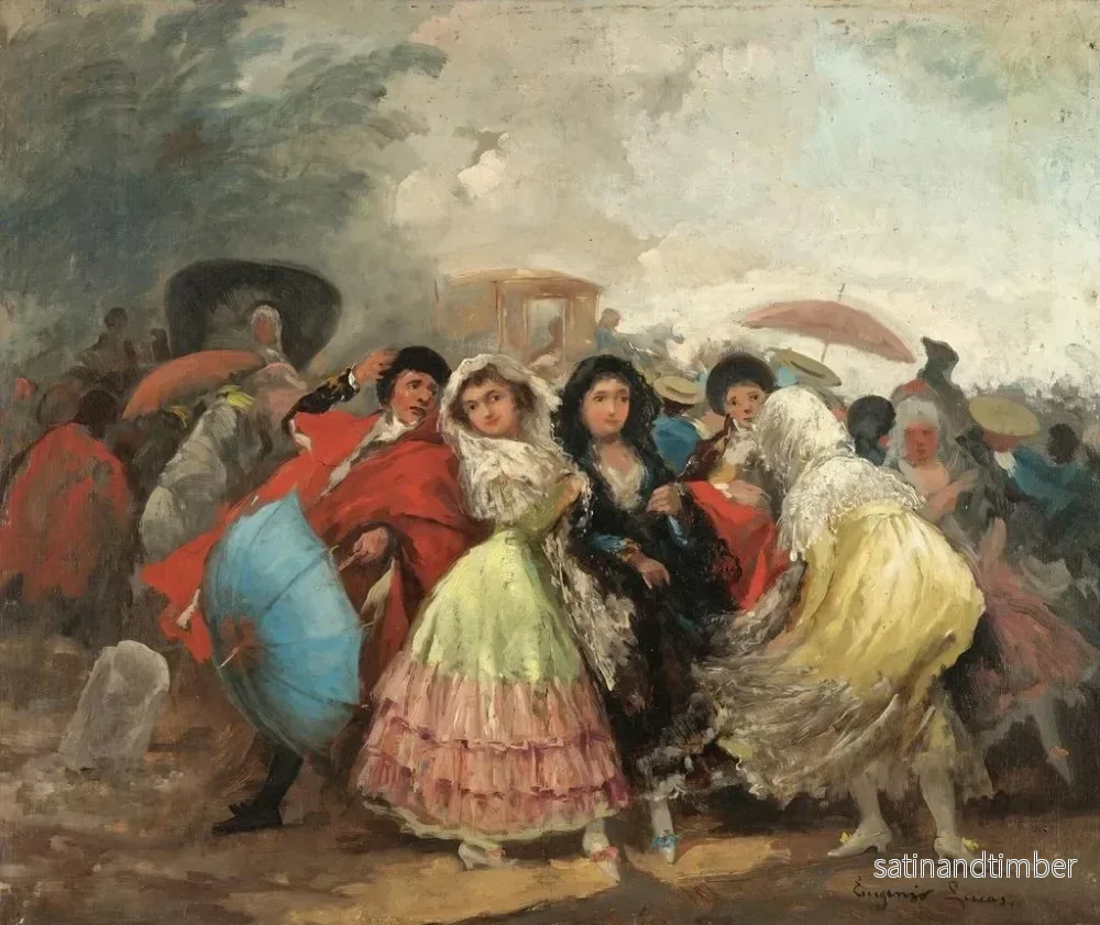 Reproduktion av målningen La douche de pluie - Eugenio Lucas Villamil - Bild 2