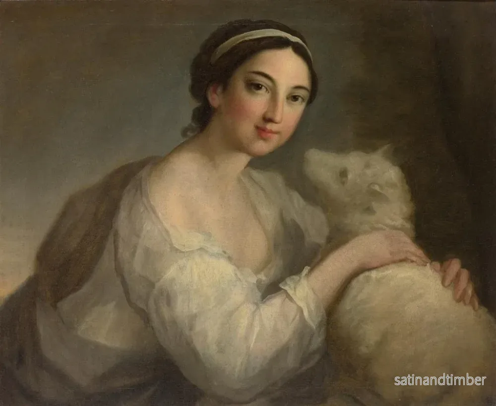 Reproduktion av målningen En porträtt av en dam i oskuld - William Hoare de Bath - Bild 2