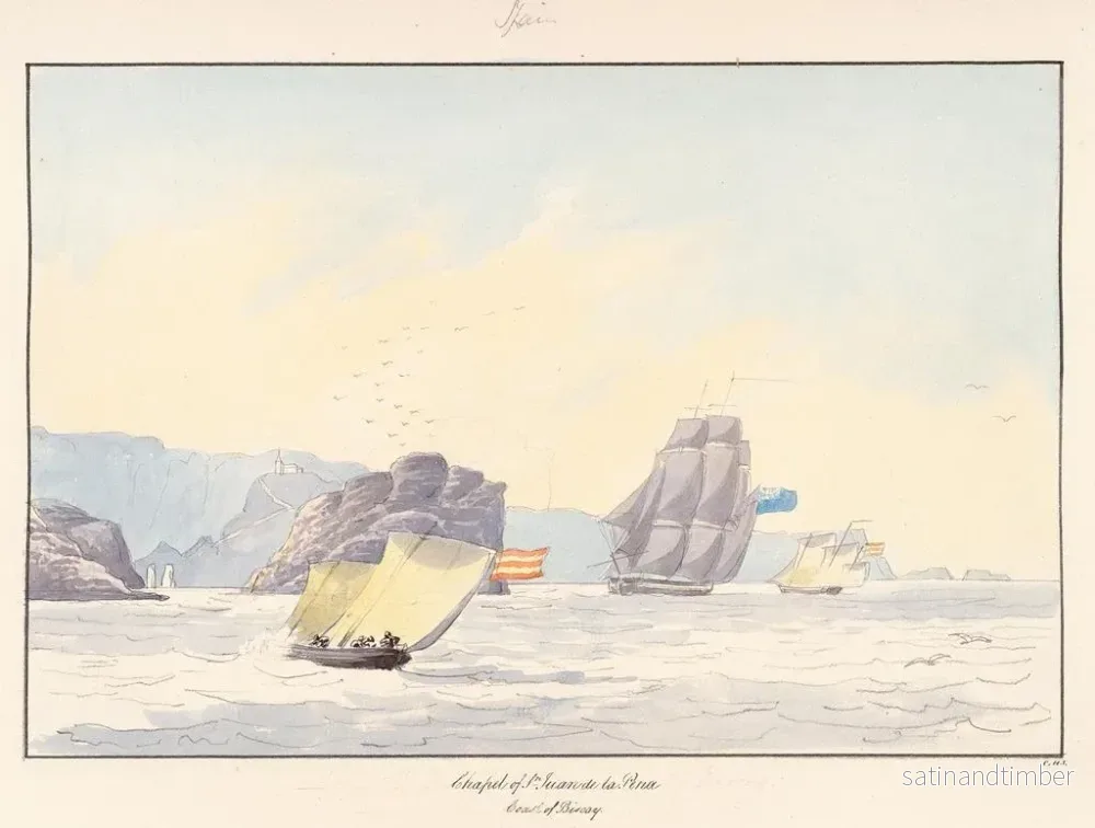 Reproduktion av målningen av Chapelle de San Juan de la Peña, Côte de Biscaye - Charles Hamilton Smith - Bild 2