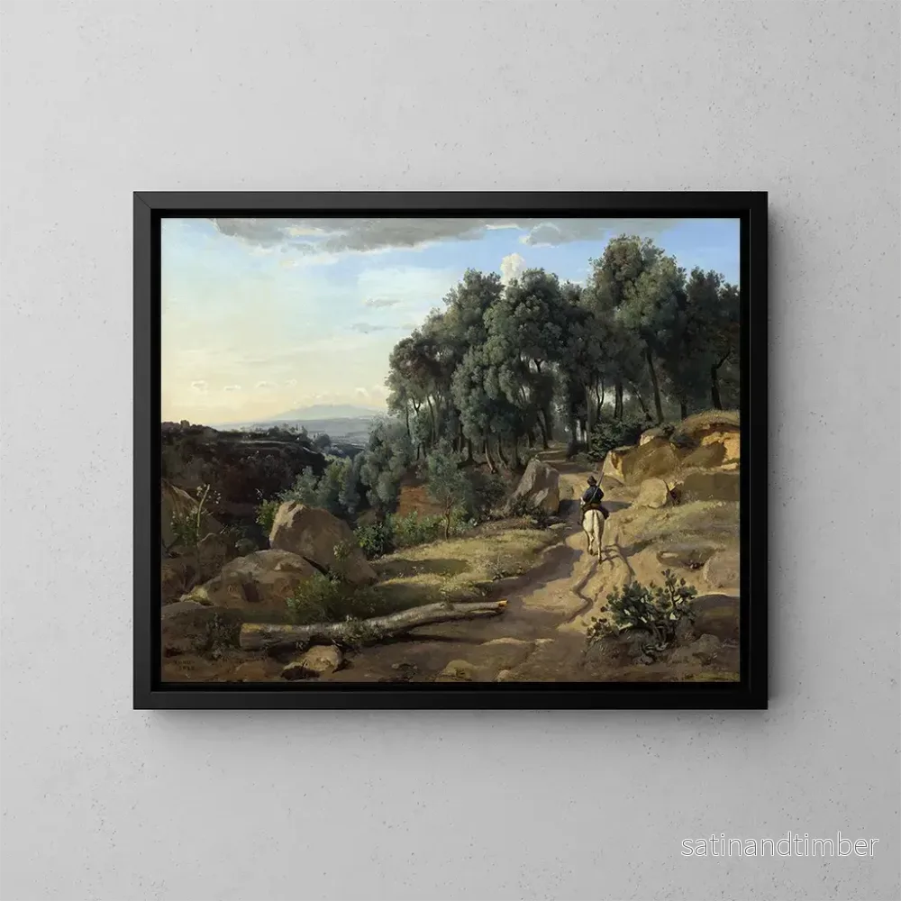 Reproduktion av målningen av ett landskap nära Volterra – Jean-Baptiste-Camille Corot Reproduktion av målningen av ett landskap nära Volterra – Jean-Baptiste-Camille Corot