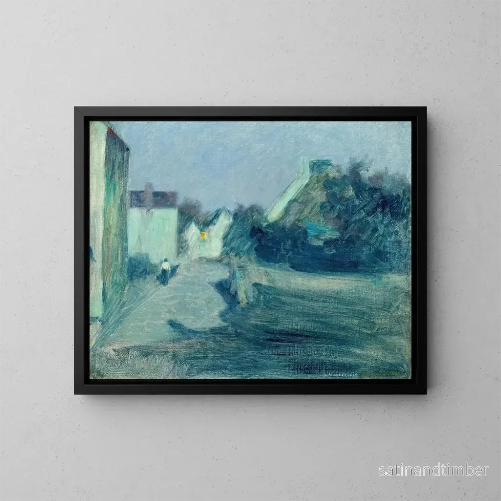 Reproduktion av målningen Allée du village au clair de lune - Samuel Hirszenberg