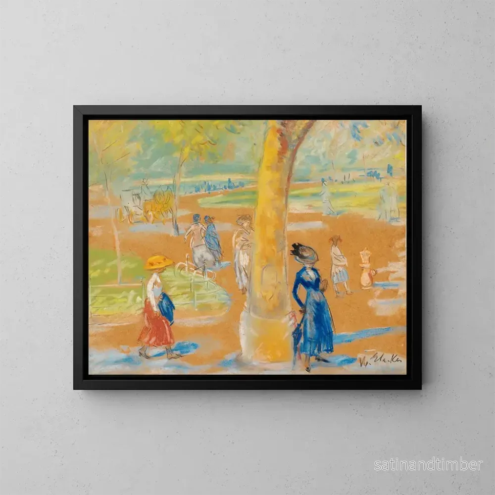 Reproduktion av målningen av kvinna med ett paraply vid Washington Square – William James Glackens Reproduktion av målningen av kvinna med ett paraply vid Washington Square – William James Glackens