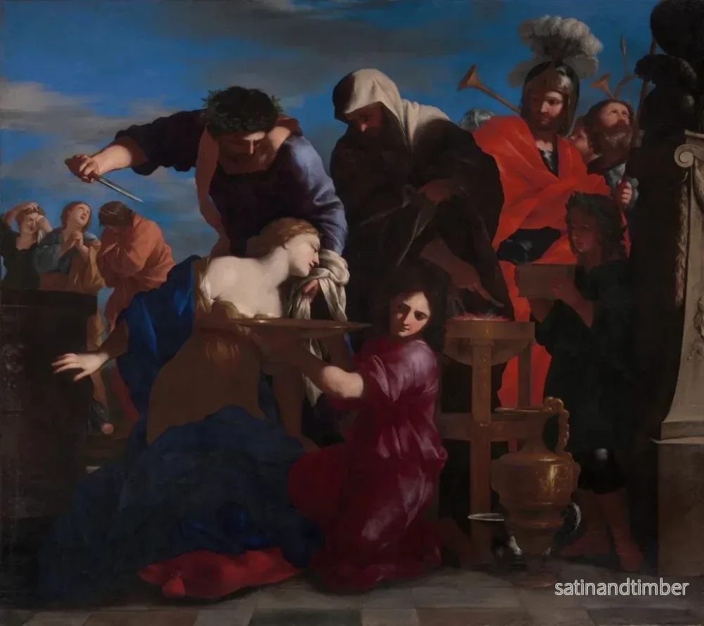 Reproduktion av målningen Le Sacrifice de Polyxène - Giovanni Francesco Romanelli - Bild 2