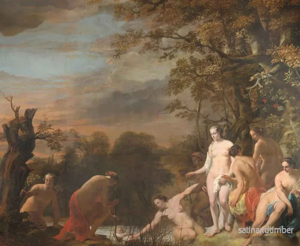 Reproduktion av målningen La fille du pharaon découvre Moïse dans le panier de jonc - Ferdinand Bol - Bild 2