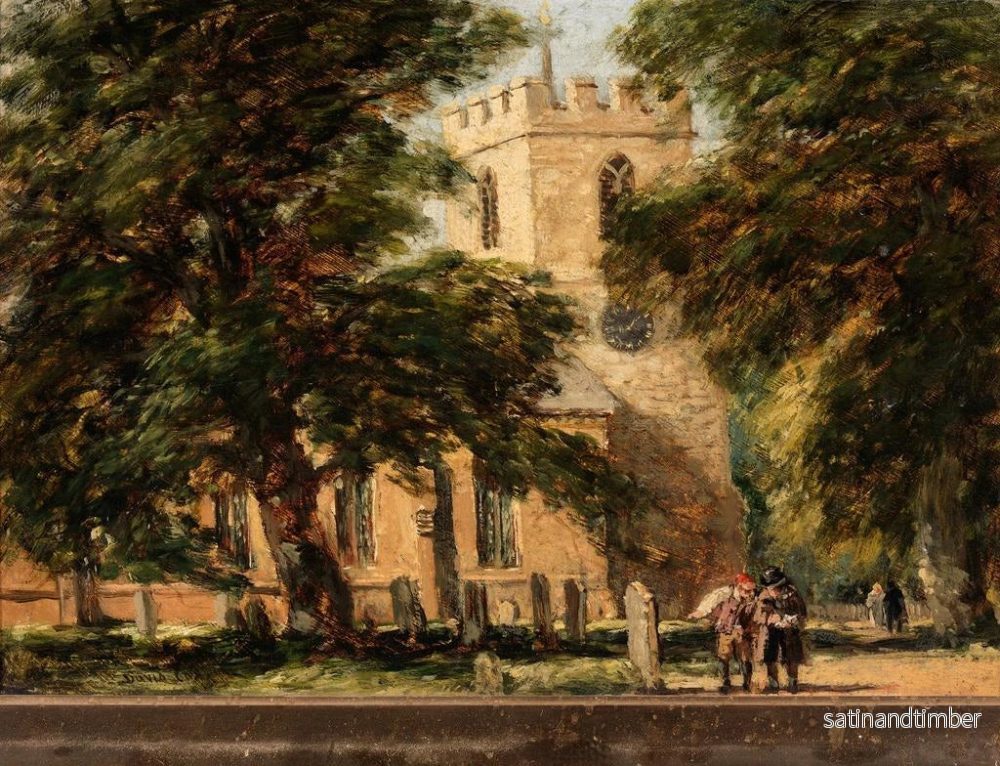 Reproduktion av målningen av Harborne kyrka nära Birmingham - David Cox - Bild 2