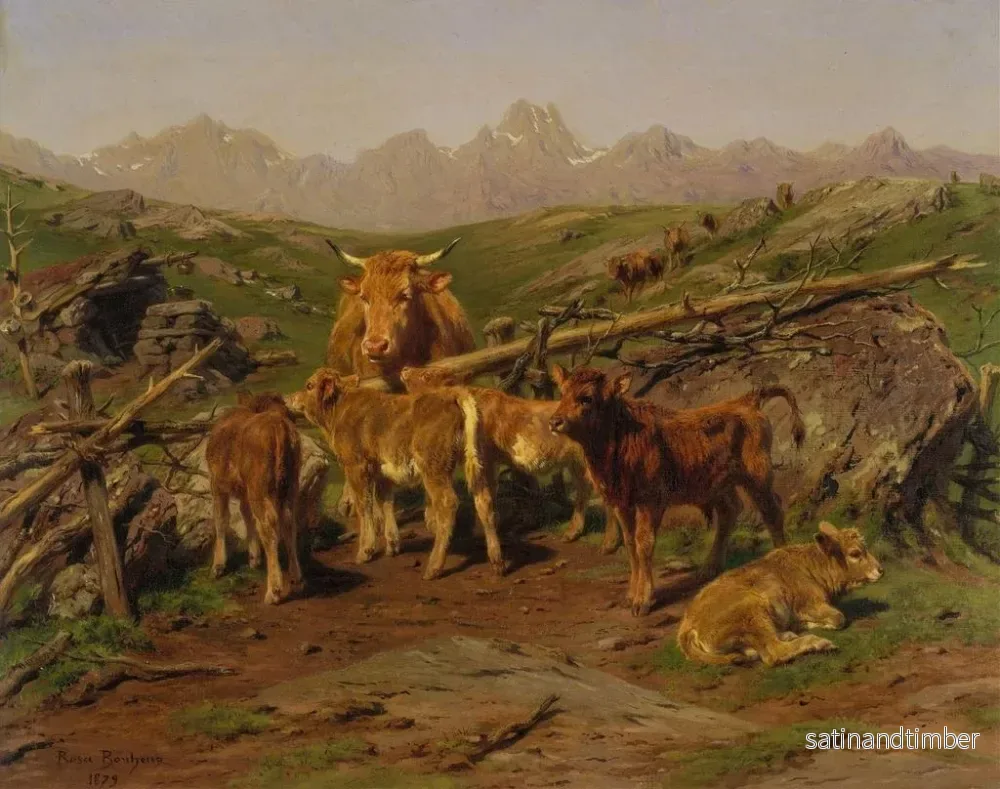 Reproduktion av målningen av avvänjning av kalvar - Rosa Bonheur - Bild 2