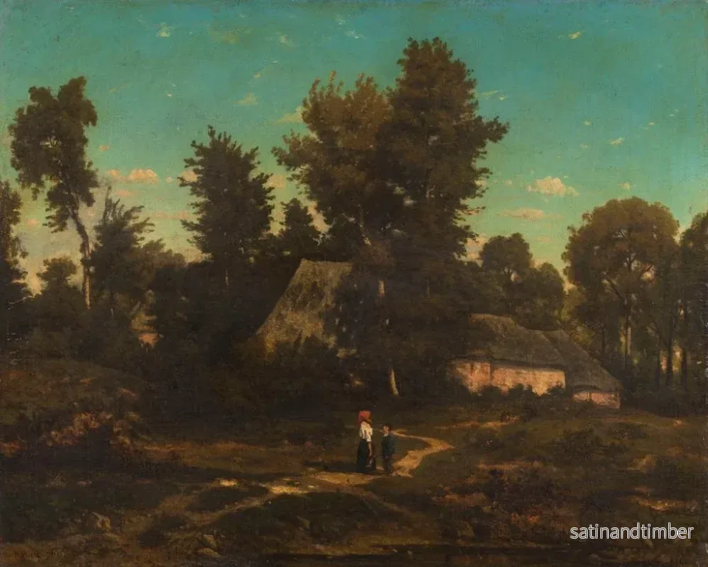 Reproduktion av målningen Landskapsbild med stugor - Henri-Joseph Harpignies - Bild 2