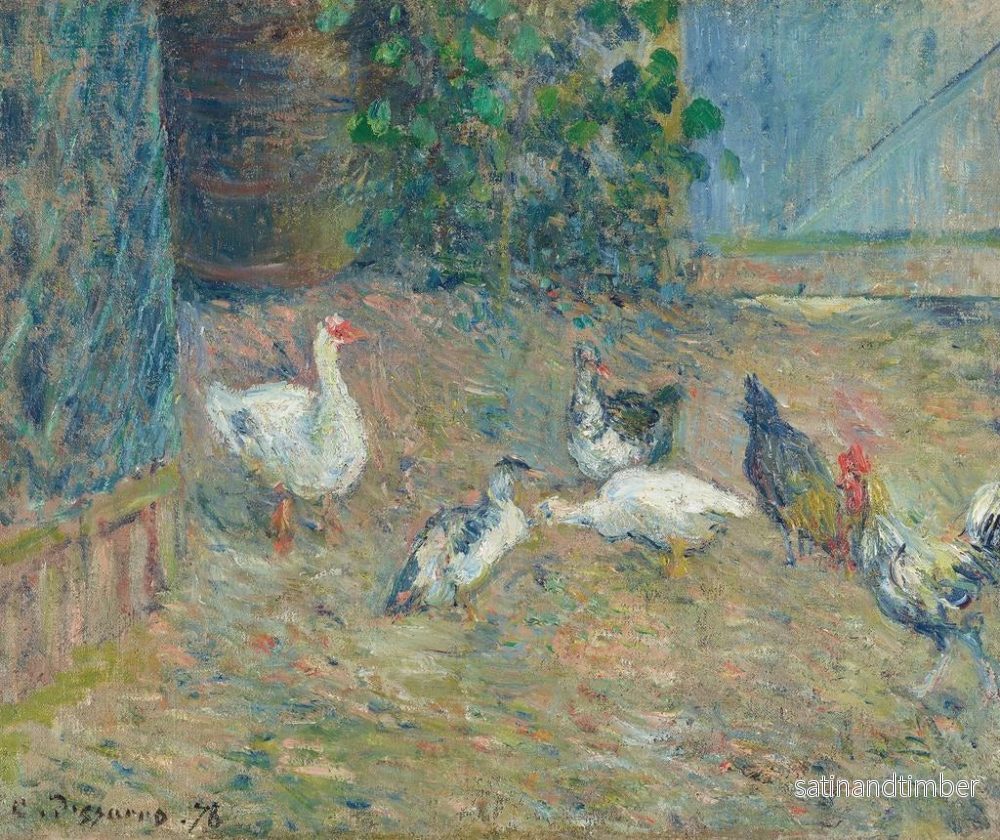 Reproduktion av målningen Poulailler, la maison rouge, Pontoise - Camille Pissarro - Bild 2