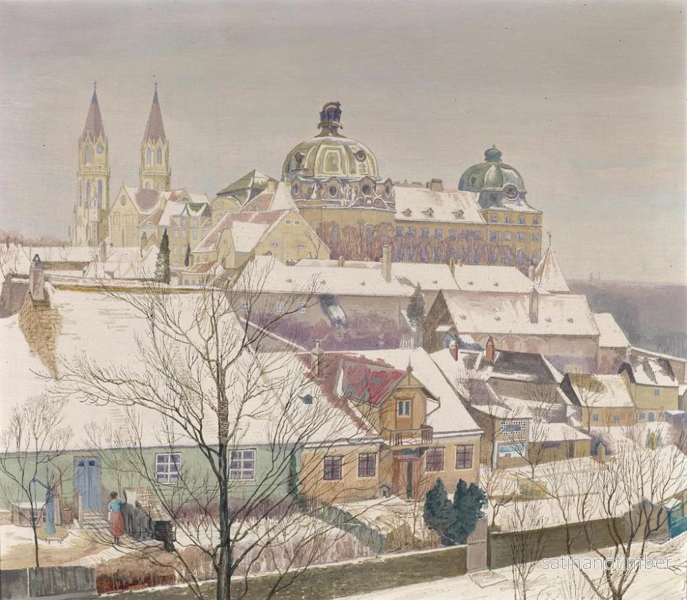 Reproduktion av målningen Klosterneuburg på vintern - Max Kahrer - Bild 2