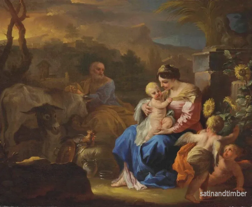Reproduktion av målningen Le repos pendant la fuite en Égypte - Francesco Solimena - Bild 2