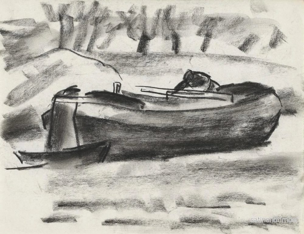 Reproduktion av målningen Skissblad med ett skepp och en man ombord - Leo Gestel - Bild 2