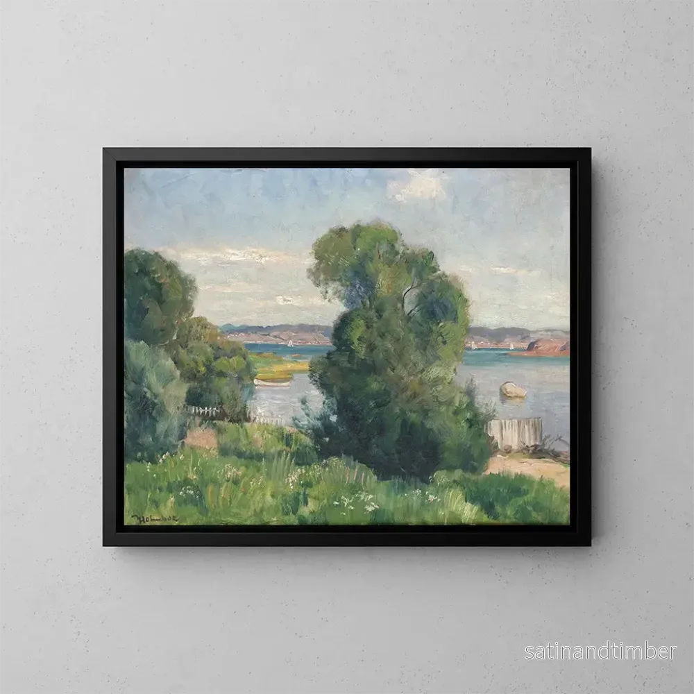 Reproduktion av målningen En sommardag i Norge - Thorolf Holmboe
