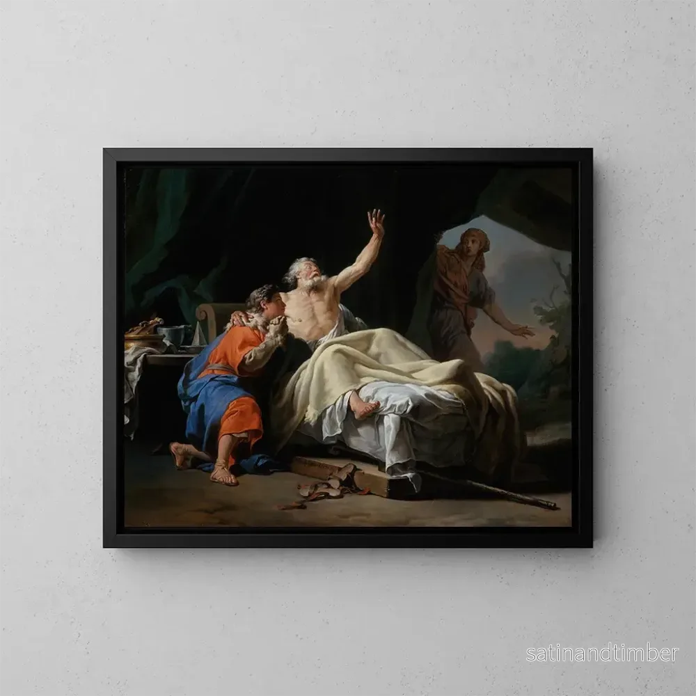 Reproduktion av målningen Isaac välsignande Jakob - Nicolas-Guy Brenet