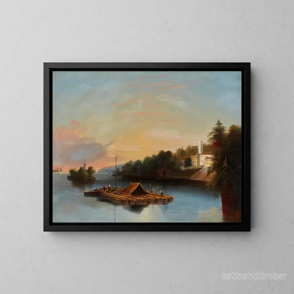 Reproduktion av målningen Rafting sur le Saint-Laurent - Edmund C. Coates