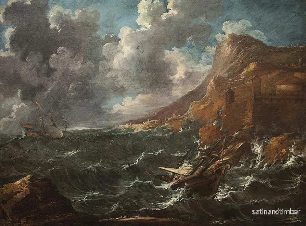 Reproduktion av målningen Bateaux dans une tempête - Marco Ricci - Bild 2
