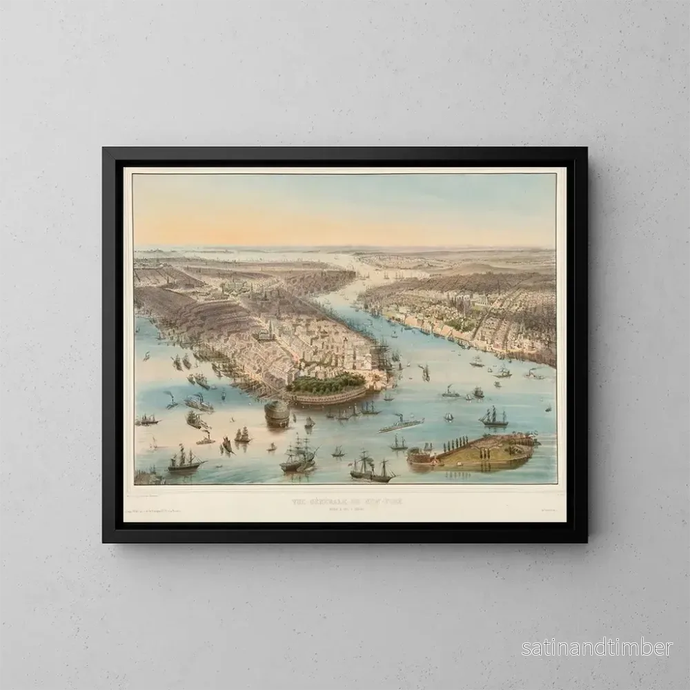Reproduktion av målningen Vy över New York – J Bachmann Reproduktion av målningen Vy över New York – J Bachmann
