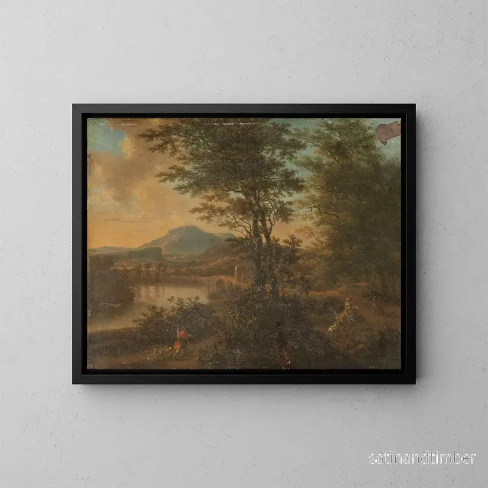 Reproduktion av målningen av italiensk landskap vid solnedgången – Willem de Heusch Reproduktion av målningen av italiensk landskap vid solnedgången – Willem de Heusch