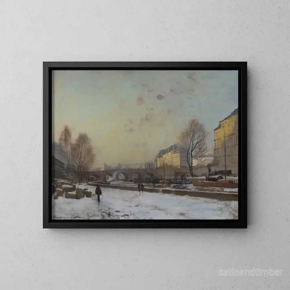 Reproduktion av målningen Le Pont Neuf, berge du quai des Grands Augustins - Émile Cagniart