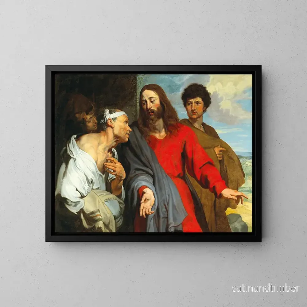 Reproduktion av målningen La guérison du paralytique - Ecole d'Antoine van Dyck