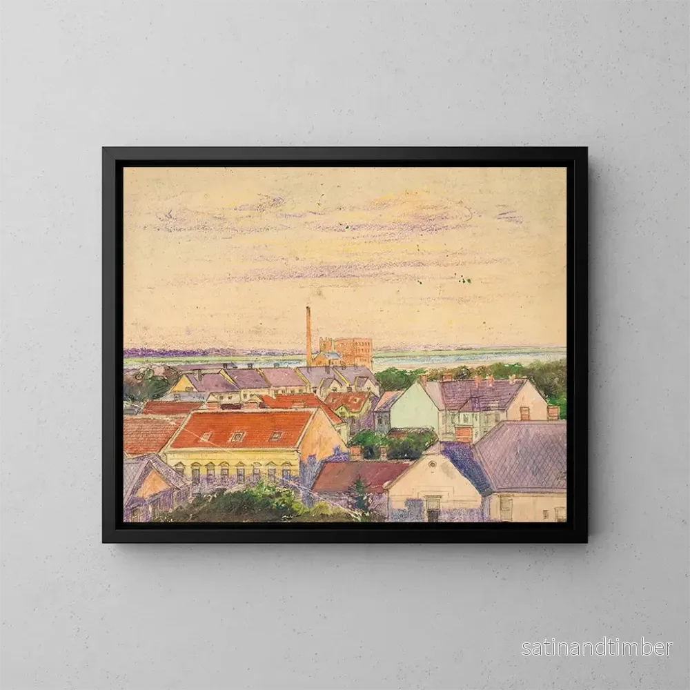 Reproduktion av målningen Vue de la ville - Egon Schiele