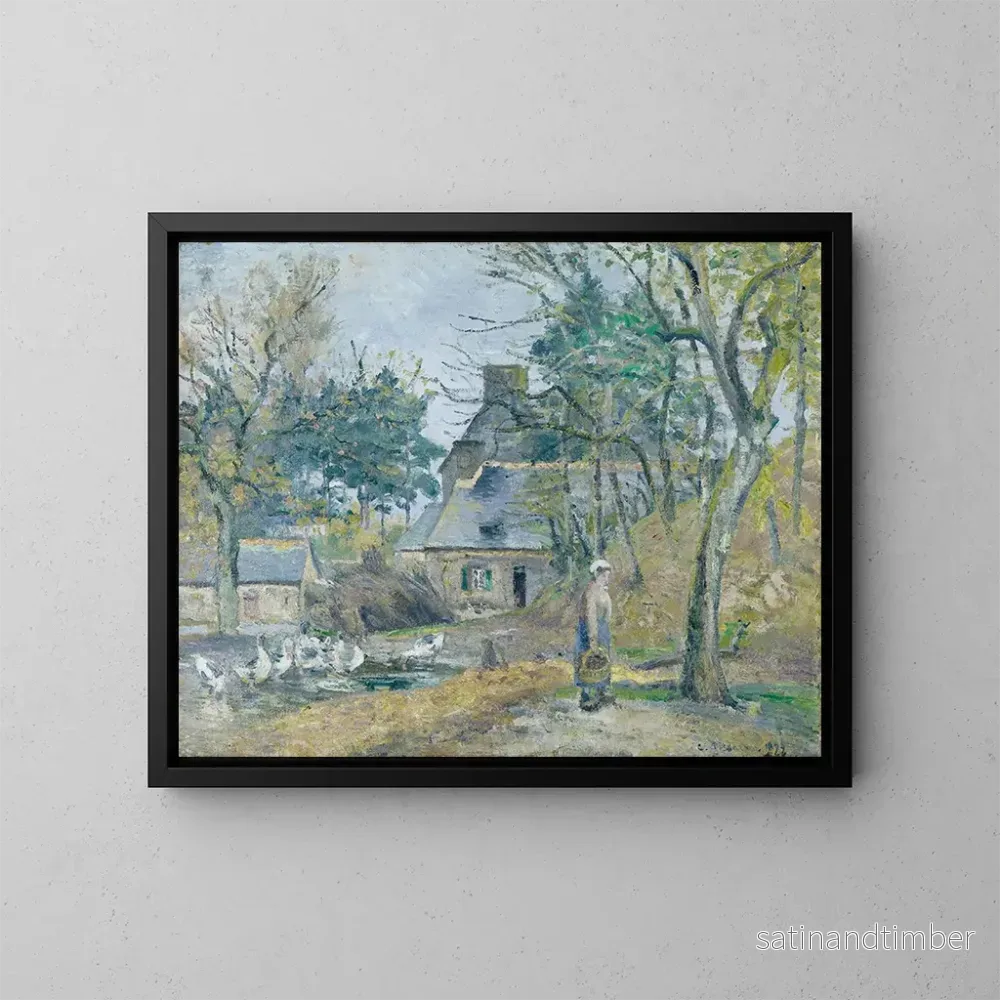 Reproduktion av målningen La ferme de Montfoucault - Camille Pissarro