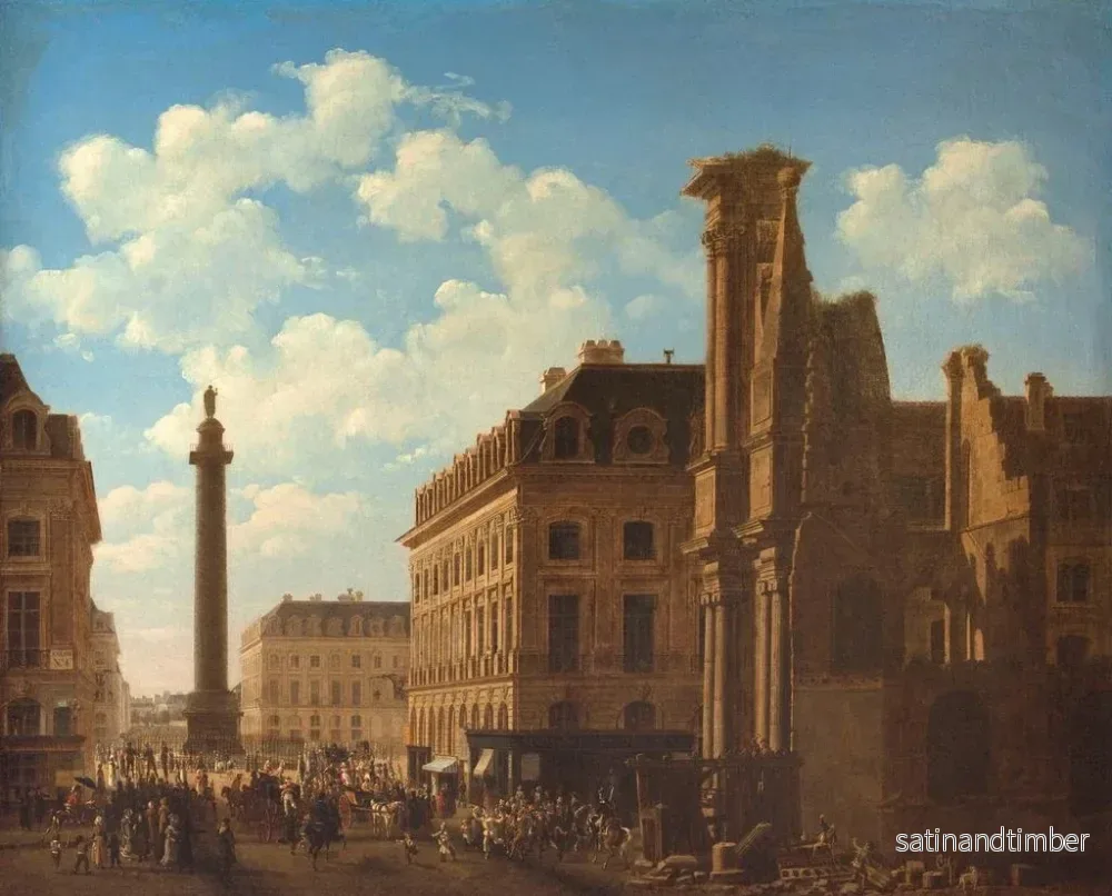 Reproduktion av målningen La place Vendôme et la rue de Castiglione avec les ruines de l'église des Feuillants - Étienne Bouhot - Bild 2
