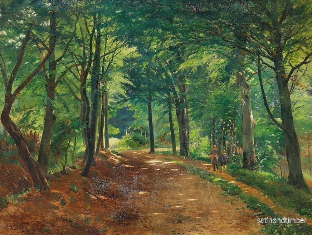 Reproduktion av målningen Sommardag i skogen med två barn på en stig - Carl Carlsen - Bild 2