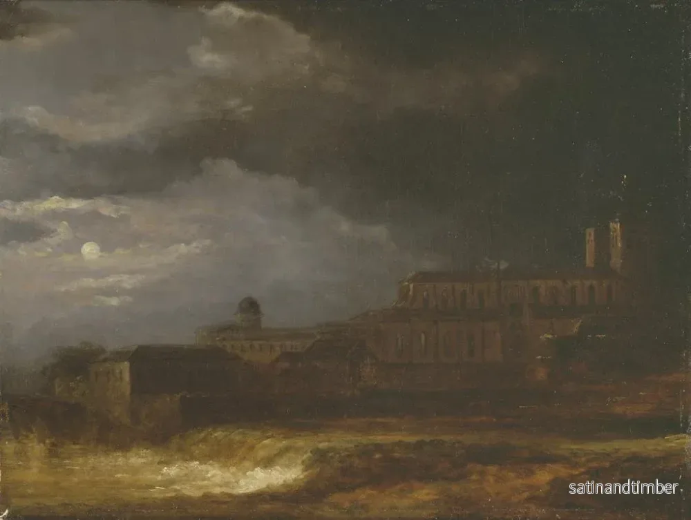 Reproduktion av målningen Vue du paysage d'Uppsala au clair de lune - Carl Johan Fahlcrantz - Bild 2