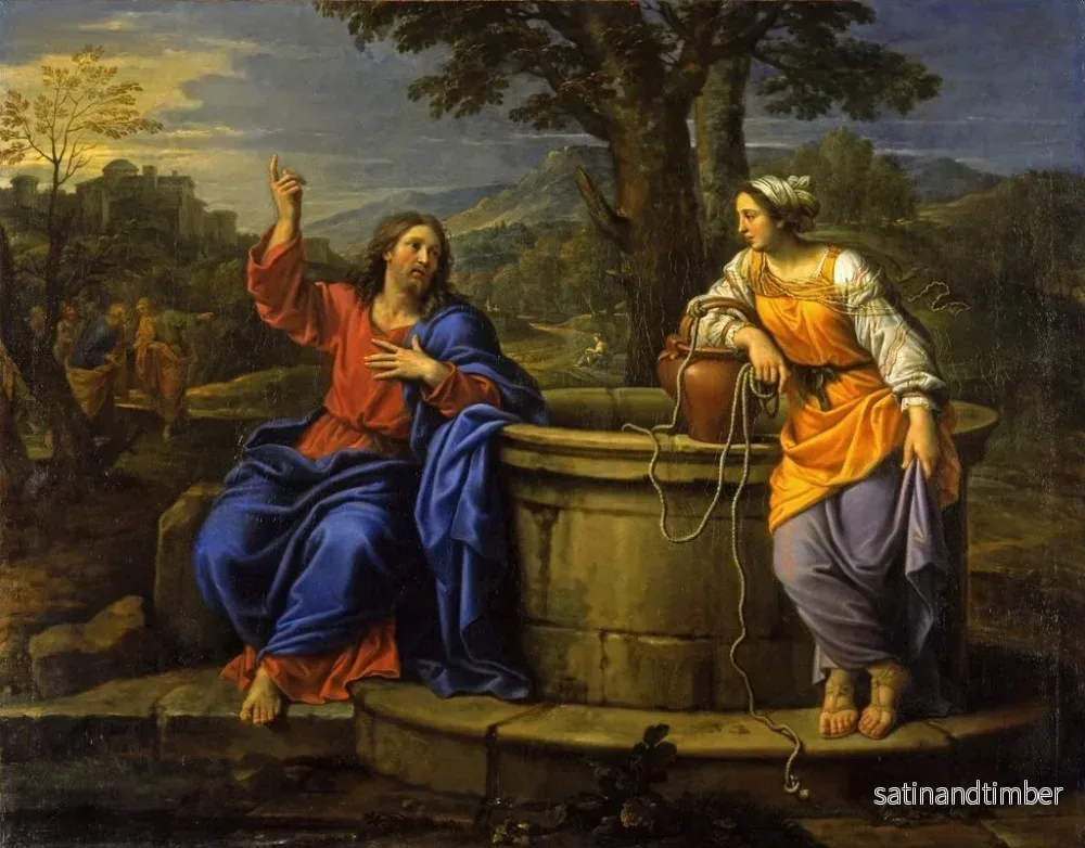 Reproduktion av målningen Le Christ et la femme de Samarie - Pierre Mignard - Bild 2