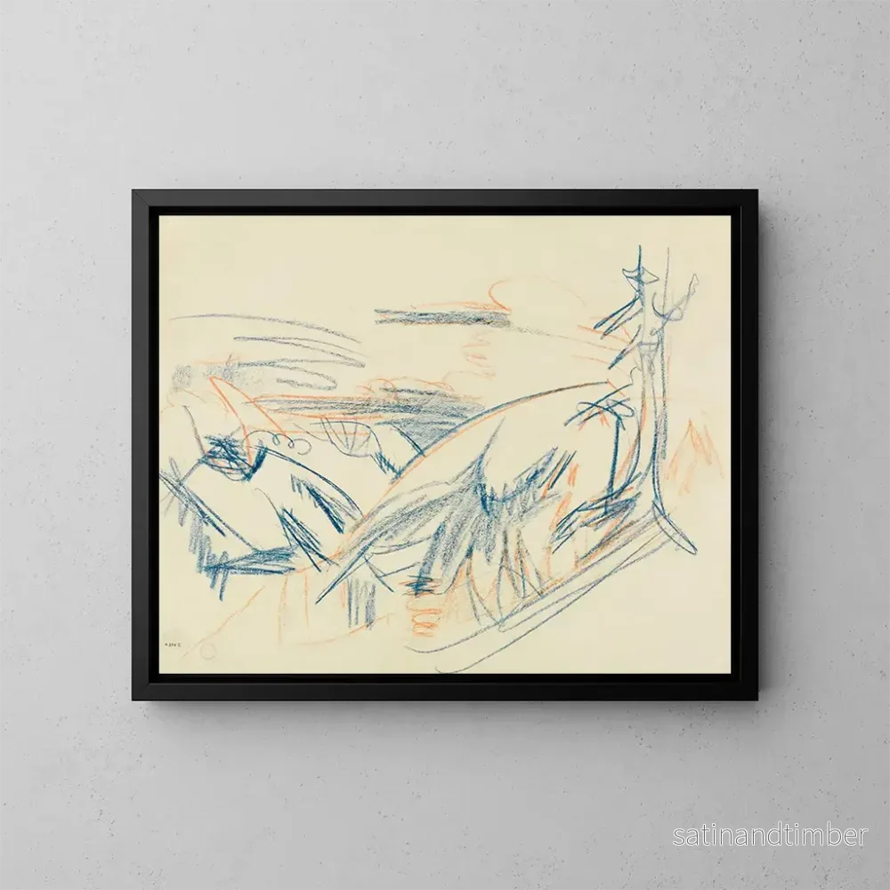 Reproduktion av målningen Landskap med berg i blått och rött – Ernst Ludwig Kirchner Reproduktion av målningen Landskap med berg i blått och rött – Ernst Ludwig Kirchner