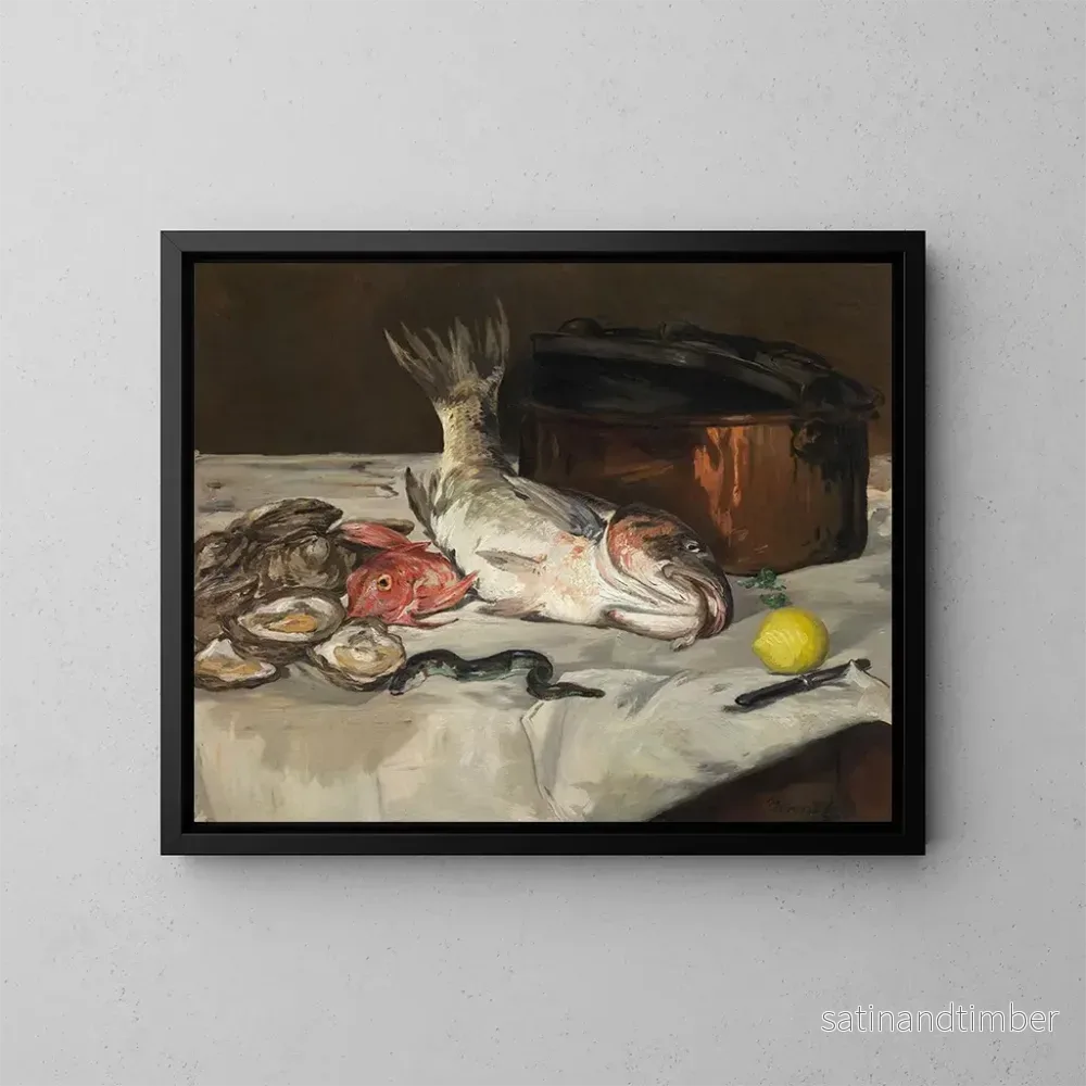 Reproduktion av målningen Naturtavla med fisk - Édouard Manet