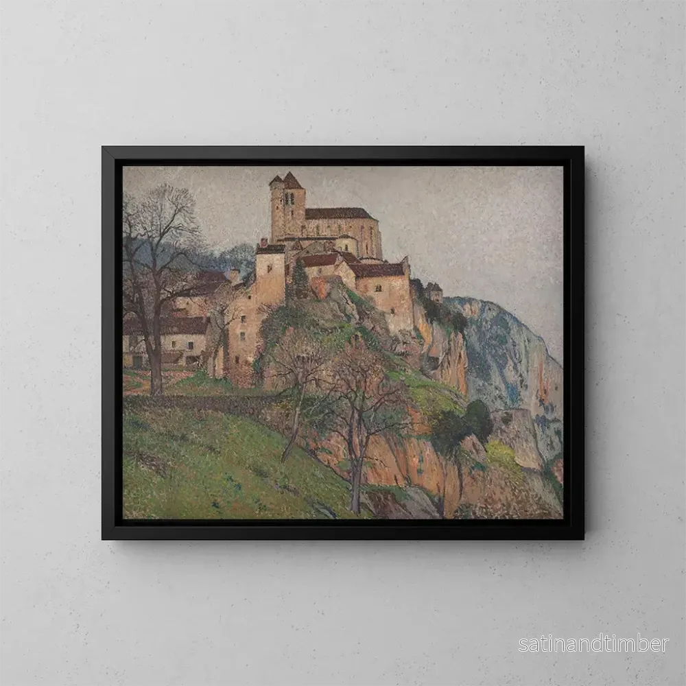 Reproduktion av målningen Saint-Cirq-Lapopie - Henri Martin