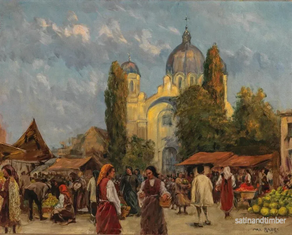 Reproduktion av målningen på marknaden i Sofia - Max Friedrich Rabes - Bild 2