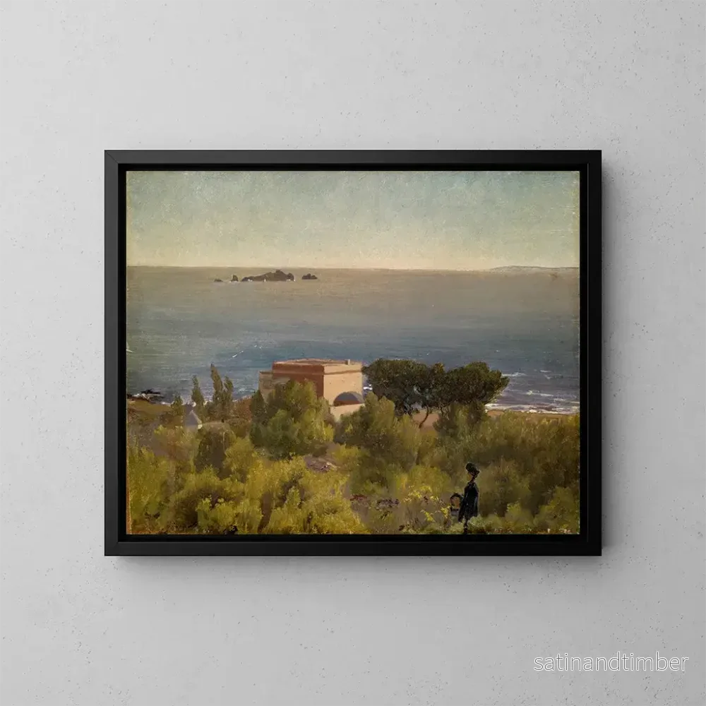 Reproduktion av målningen Maison vid havet - Ernst Stückelberg