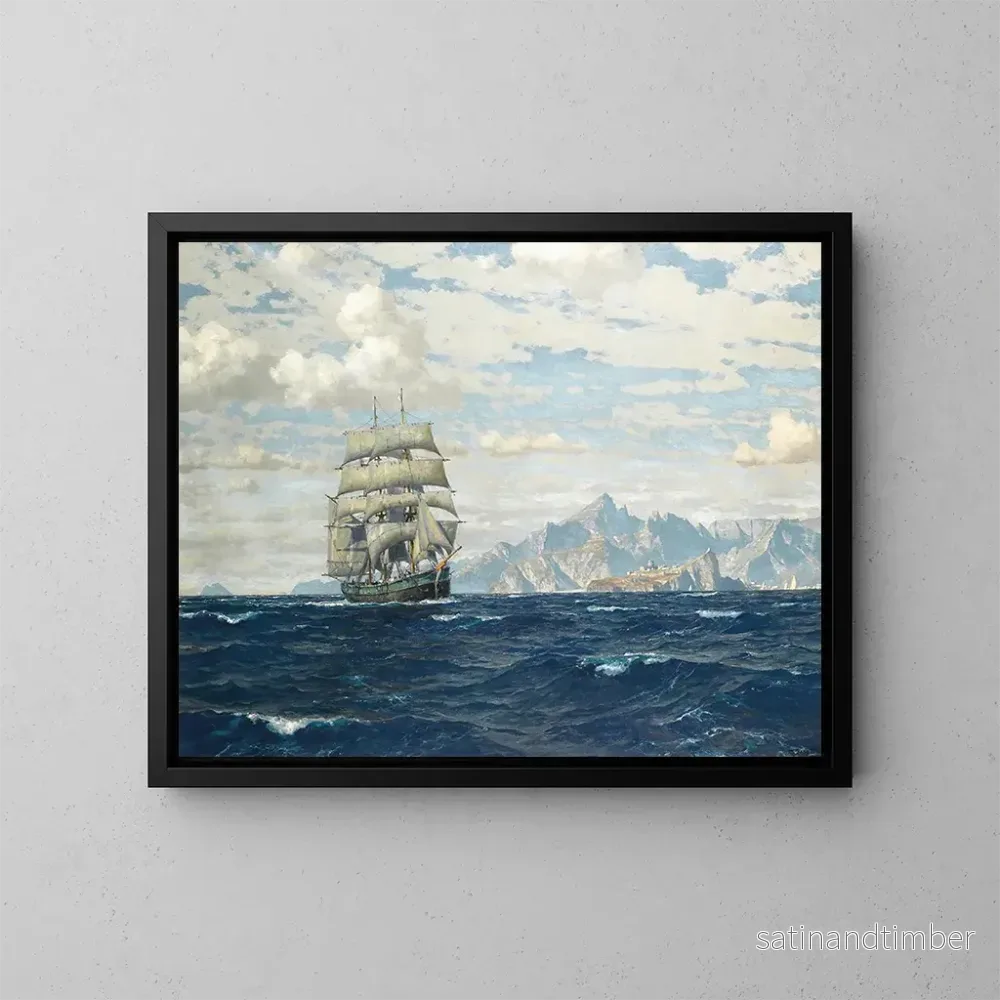 Reproduktion av målningen Vaisseau en mer au large de Crète - Michael Zeno Diemer