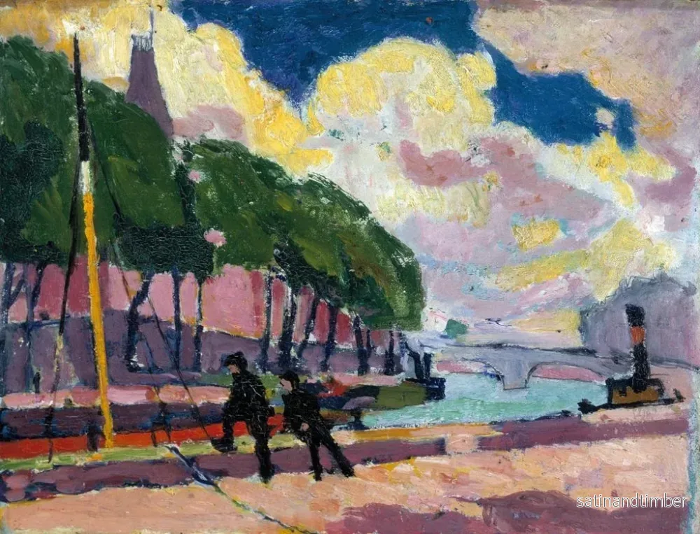 Reproduktion av målningen På Rive de la Seine - Henry Lyman Saen - Bild 2