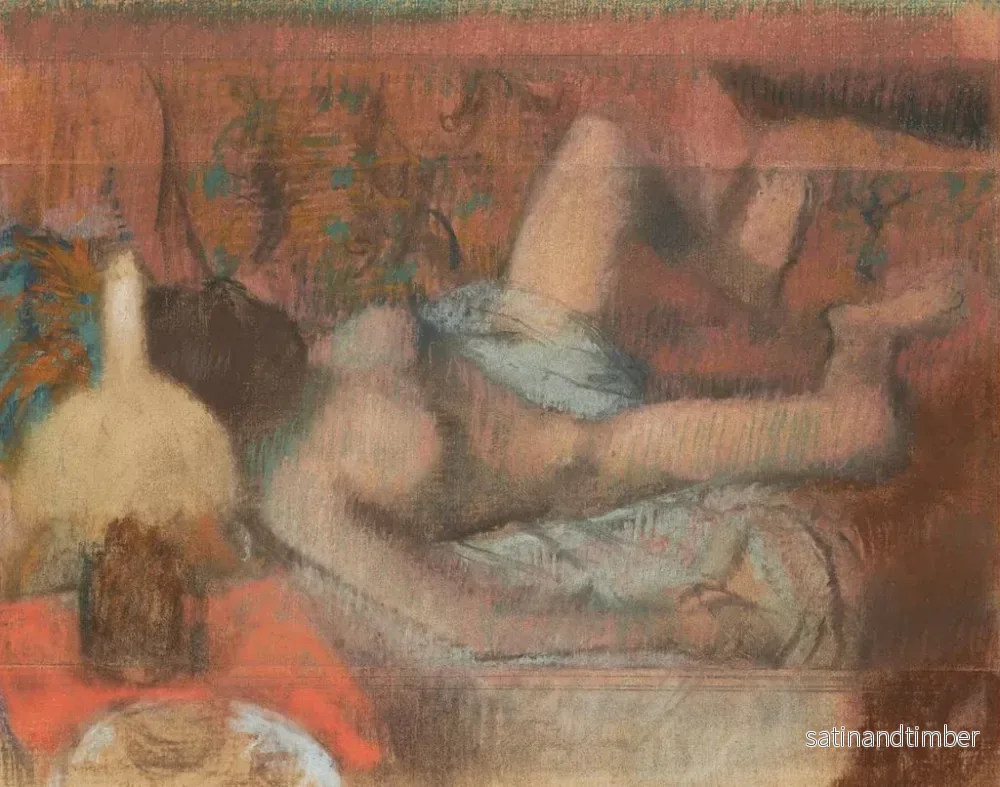 Reproduktion av målningen av en naken kvinna som ligger - Edgar Degas - Bild 2