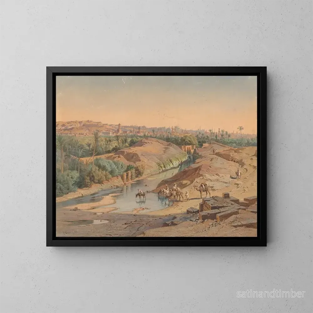 Reproduktion av målningen På periferin av Kairo - Carl Friedrich Heinrich Werner