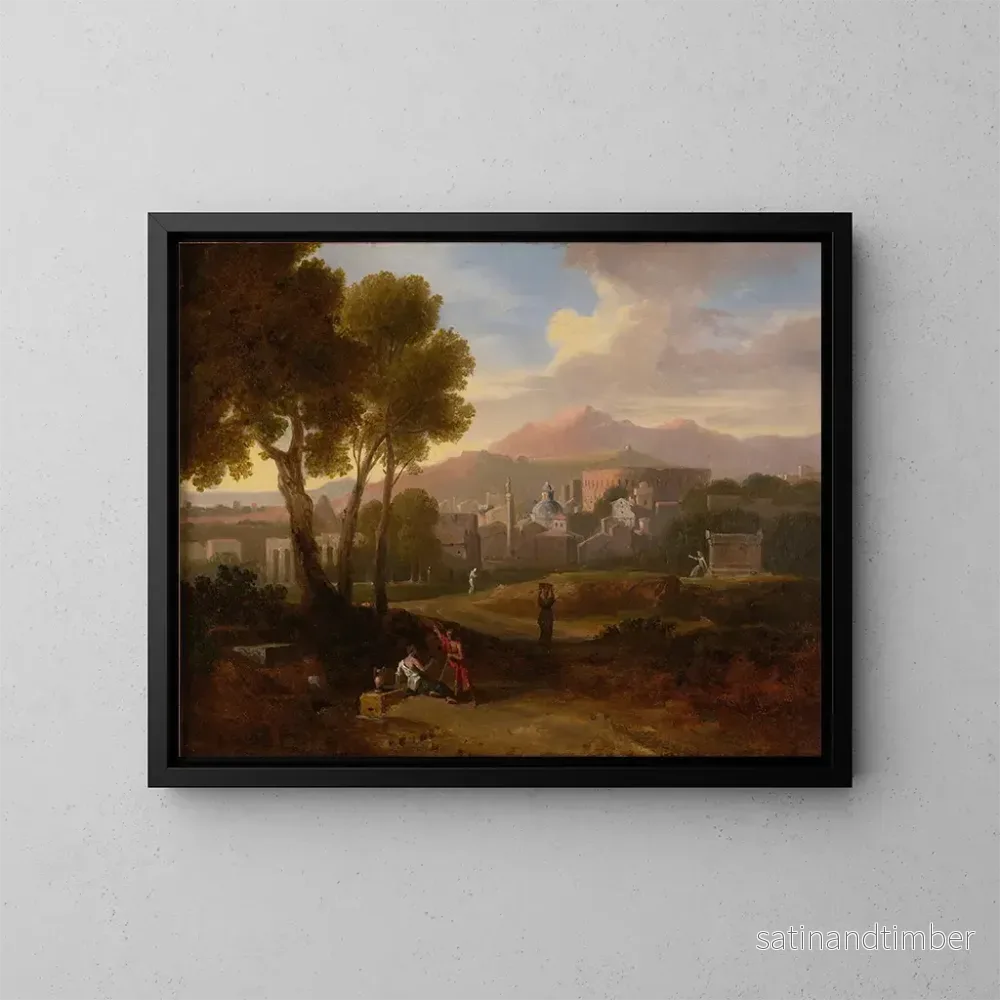 Reproduktion av målningen Utanför stadsmuren - Jan Frans van Bloemen