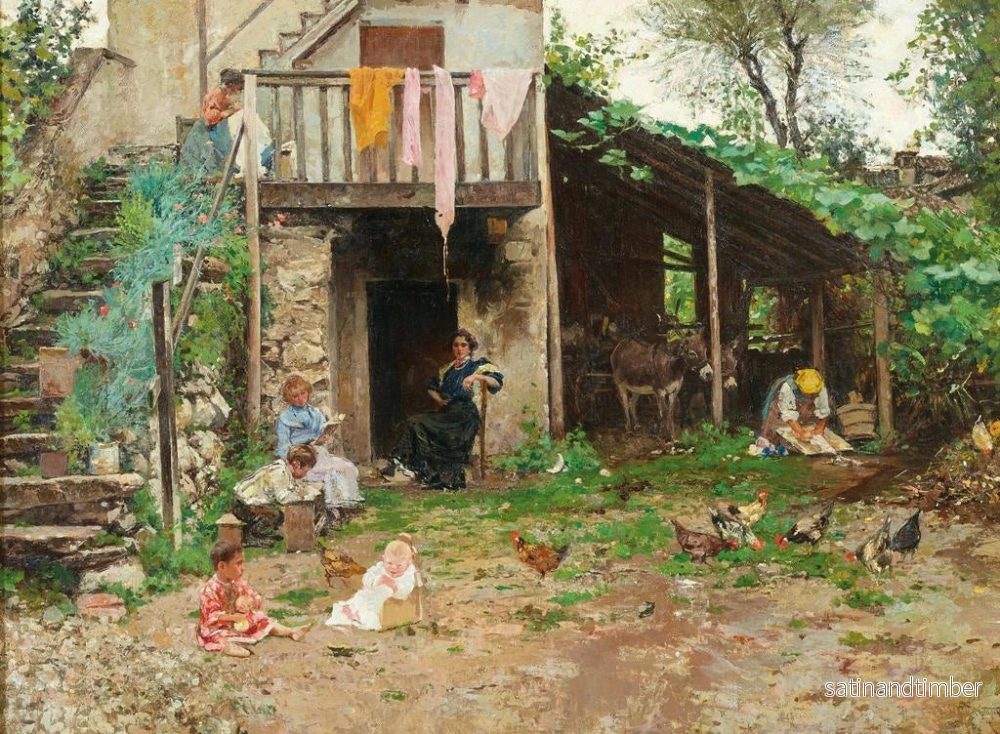 Reproduktion av målningen En innergård - Raffaele Tafuri - Bild 2