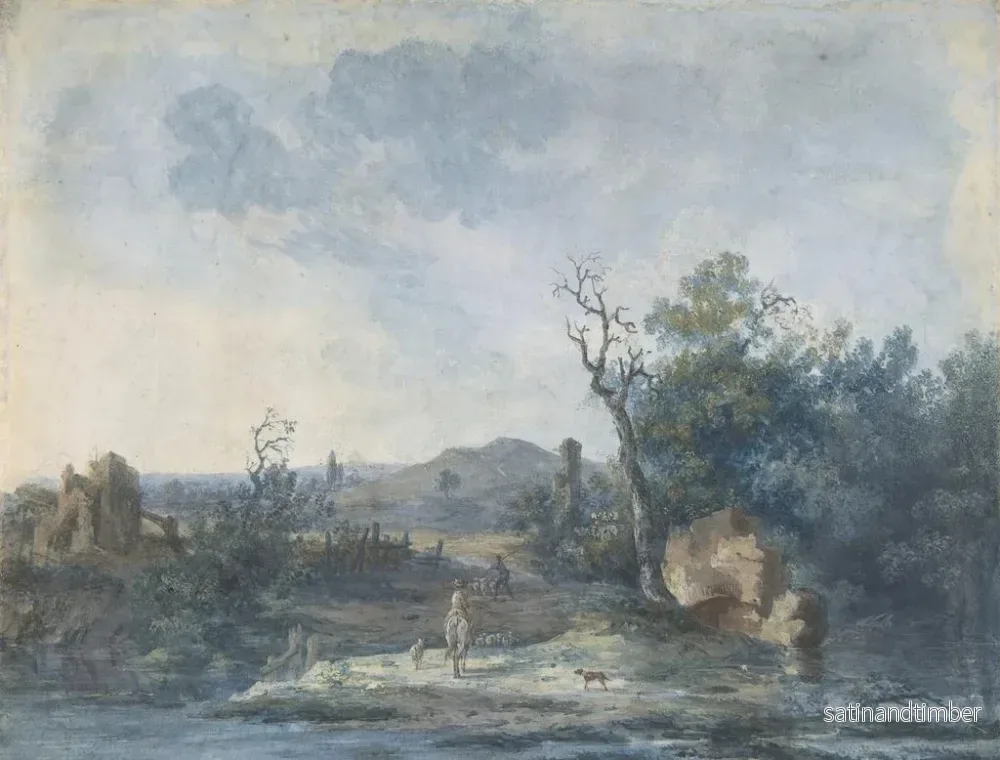 Reproduktion av målningen av figurer på landsväg - Louis Gabriel Moreau - Bild 2
