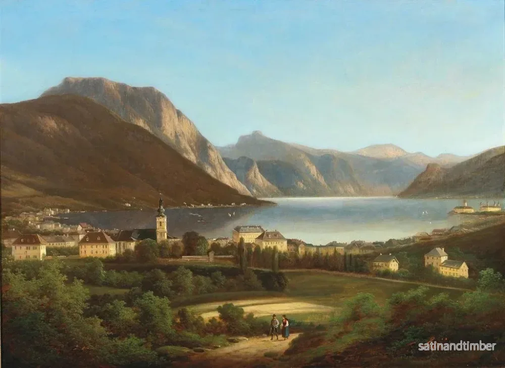 Reproduktion av målningen Vue de Gmunden et du château d'Ort - Ferdinand Lepié - Bild 2