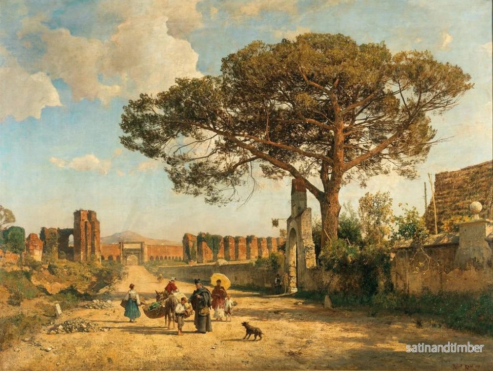 Reproduktion av målningen Porta Furba på vägen till Frascati i Rom - Robert Russ - Bild 2