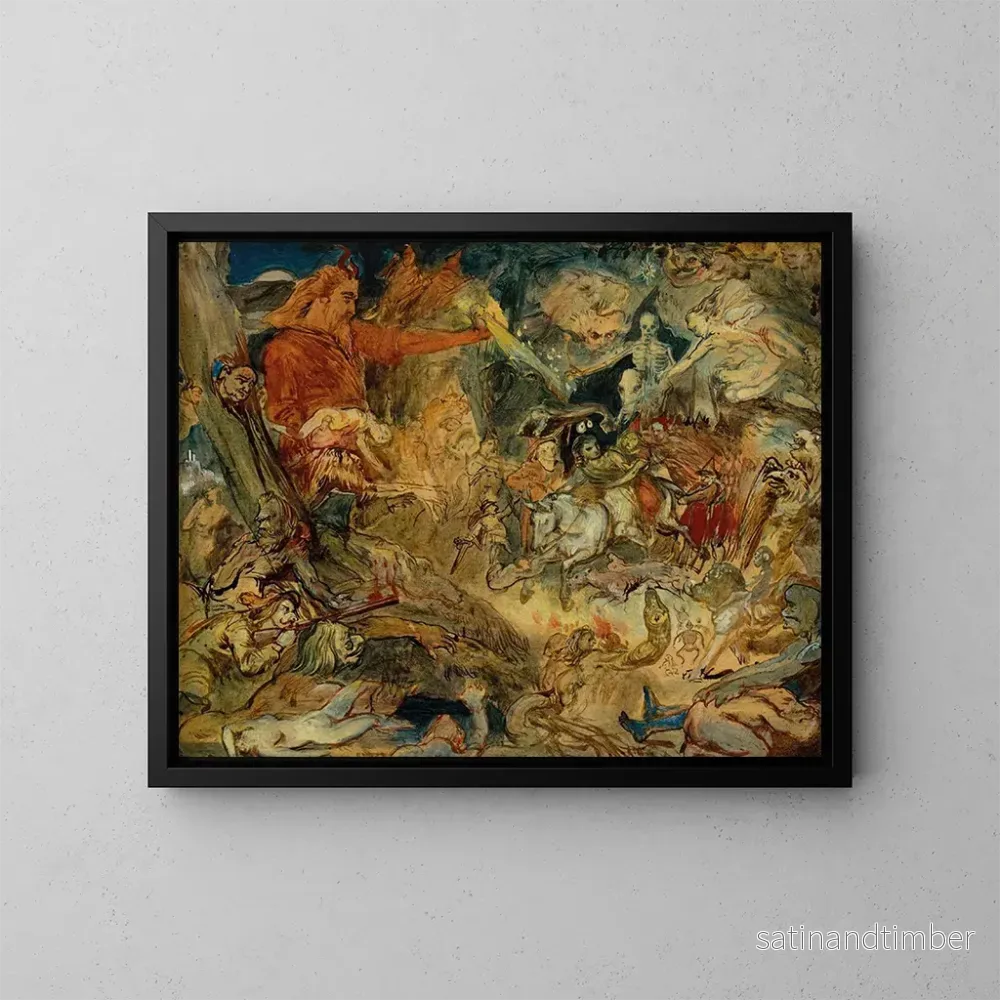 Reproduktion av målningen Le Sabbat des sorcières - Theodor von Holst