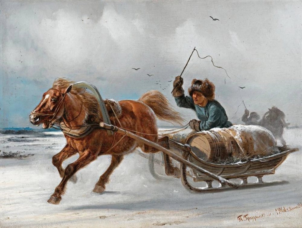 Reproduktion av målningen Slädförare - Petr Nikolaevich Gruzinsky - Bild 2