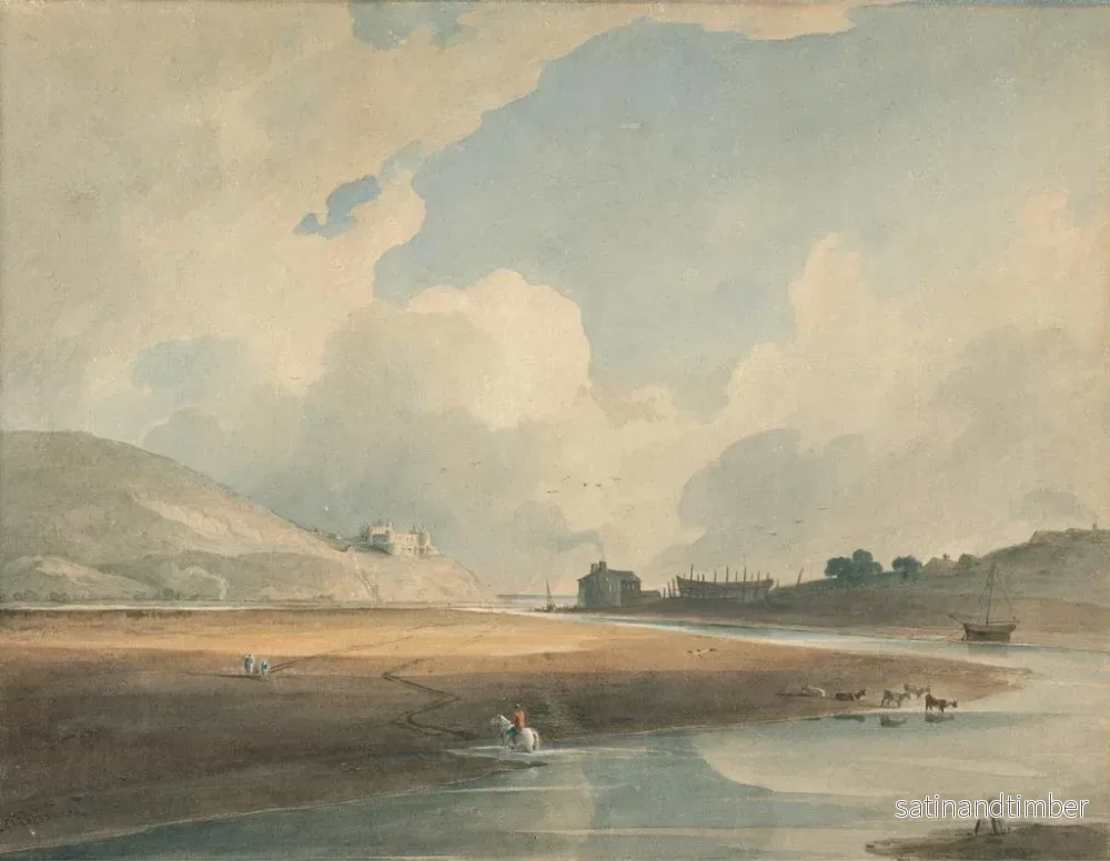 Reproduktion av målningen av Château de Harlech och Trawsgoed-överfarten - John Varley - Bild 2
