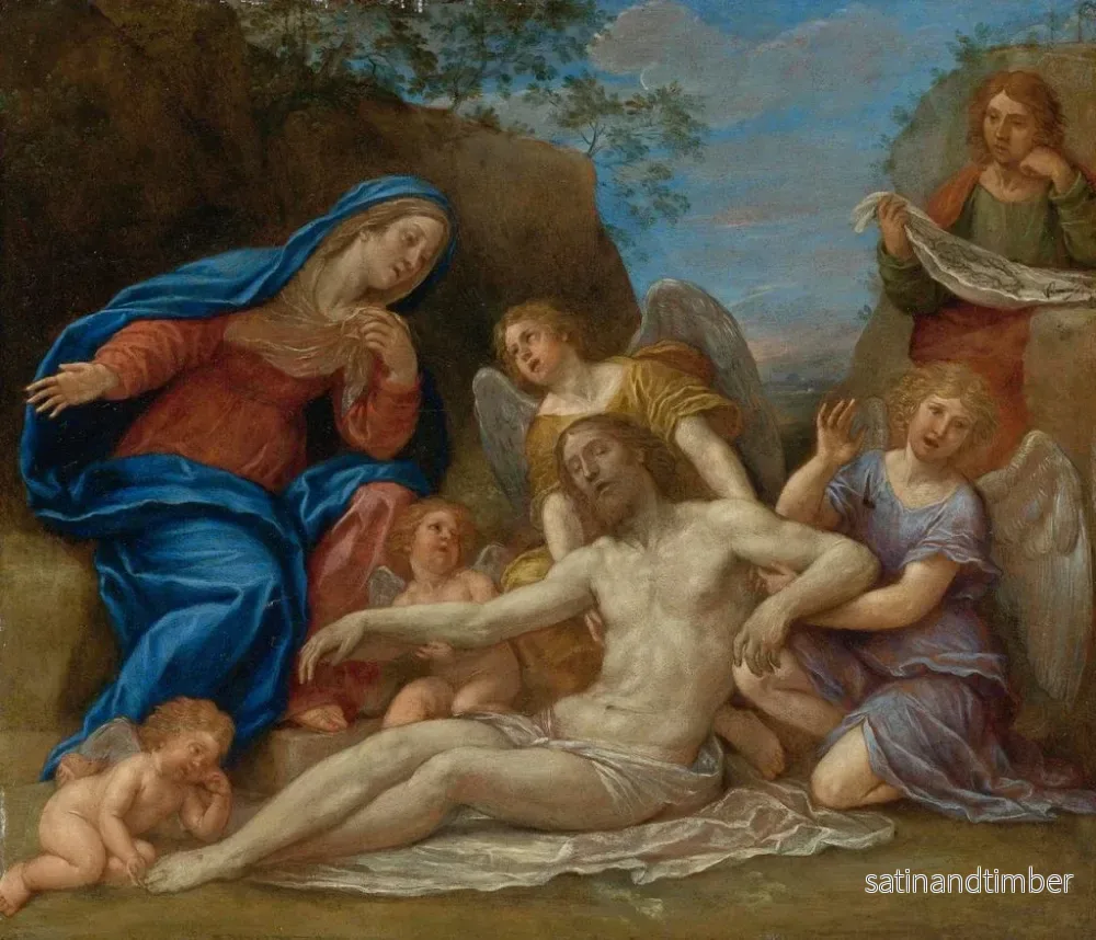 Reproduktion av målningen Lamentation med Jungfru Maria, Johannes och änglar - Francesco Albani - Bild 2